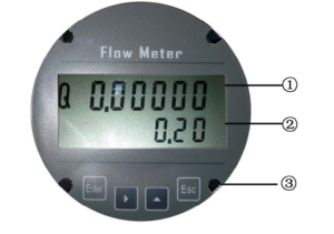 Vortex flowmeter display