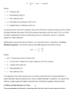 The Relationship Between Pipe Diameter, Flow Rate, Flow Velocity, and ...