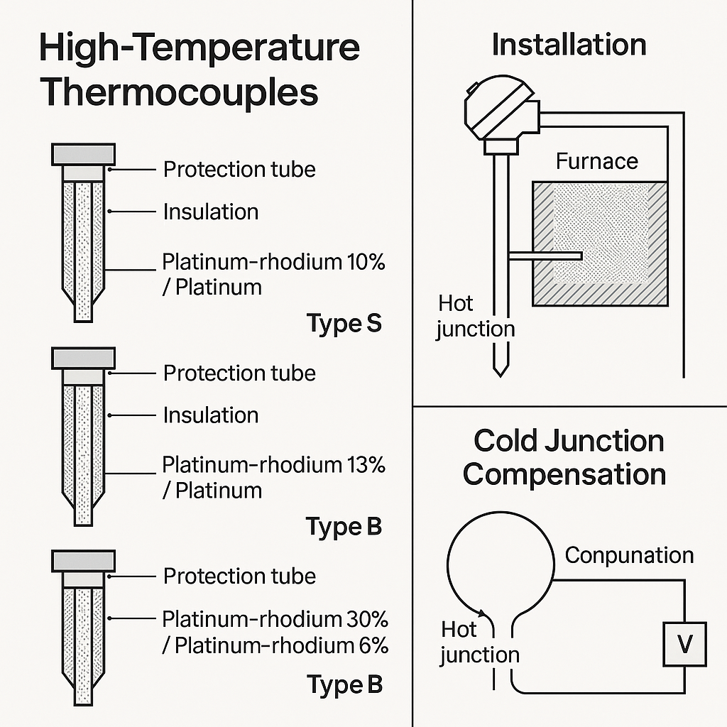 Industrial Furnace Temperature Sensors For Real Time Monitoring At 1200 