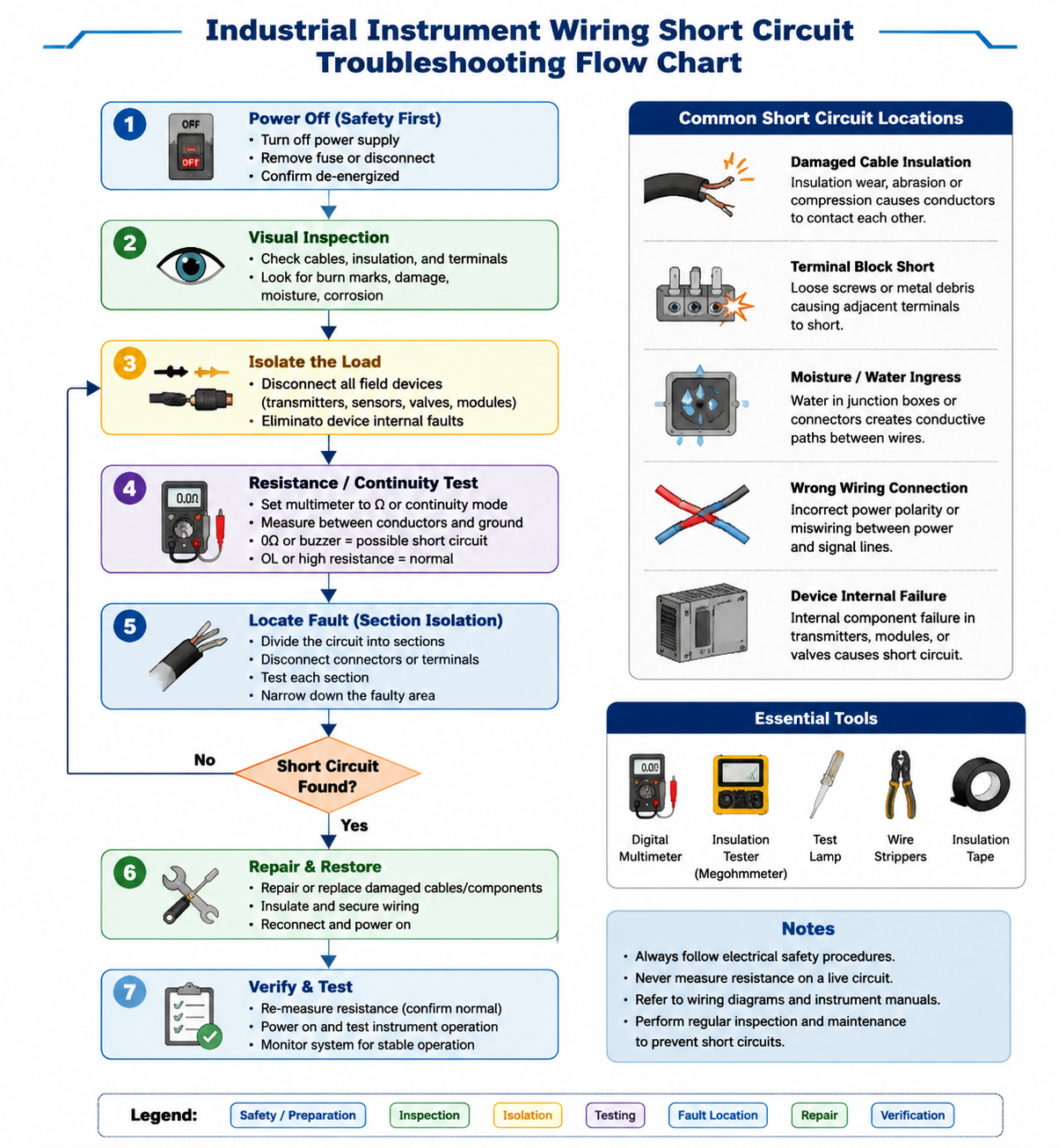 Thermal Problem Chart Industrial Instrument Wiring Short Circuit: Causes, Troubleshooting ...