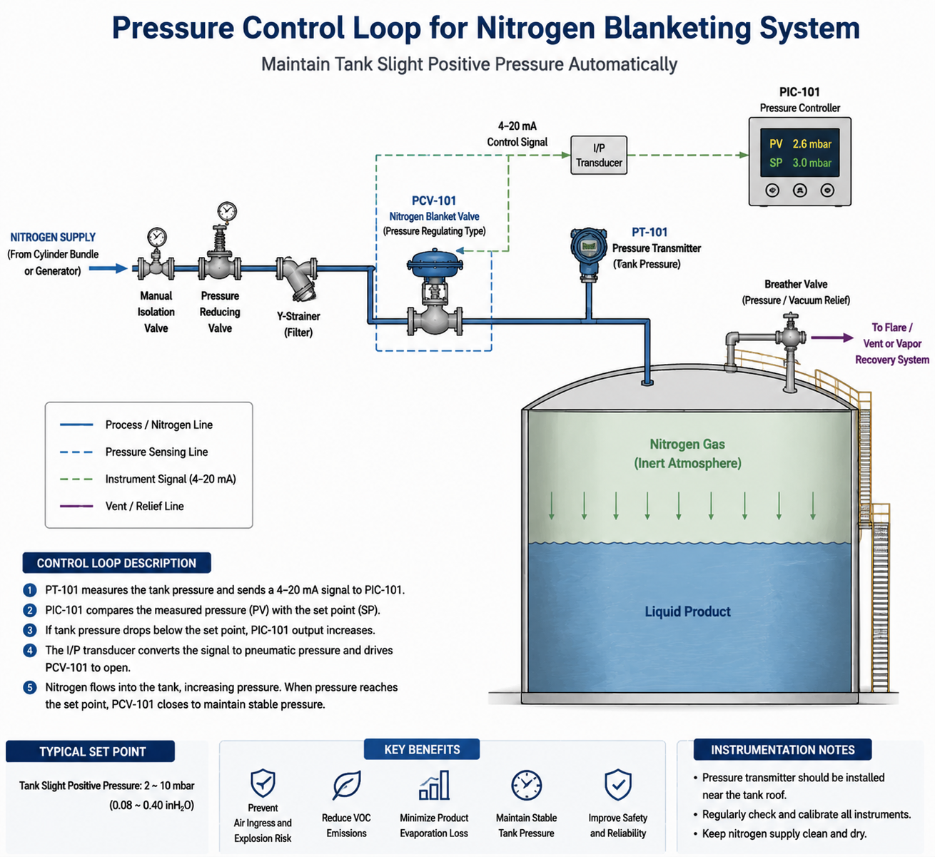 Nitrogen Blanketing System for Atmospheric Storage Tanks: Design ...