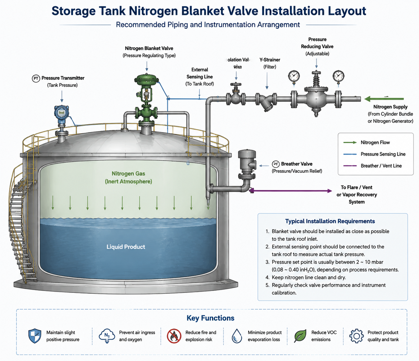 Nitrogen Blanketing System for Atmospheric Storage Tanks: Design ...
